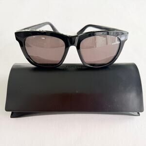 YSL Saint Laurent Wayfarer Sunglasses Rectangle Black Acetate Square Luxury $495